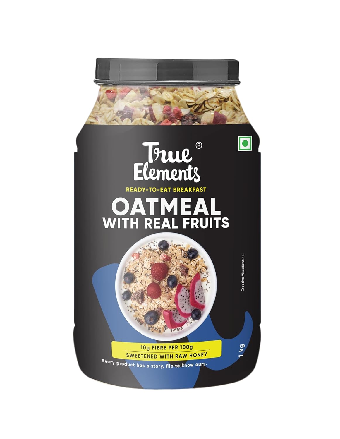 True Elements Whole Oatmeal 1kg – Overnight Oats | Breakfast Food | Healthy Diet | Oatmeal for Breakfast | Oats with Chia Seeds, Dry Fruits and Nuts | 9.8g Protein True Elements Whole Oatmeal 1kg – Overnight Oats | Breakfast Food | Healthy Diet | Oatmeal for Breakfast | Oats with Chia Seeds, Dry Fruits and Nuts | 9.8g Protein