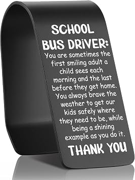 CINRLLA School Bus Driver Car Visor Clip, Laser Engraved Thank You Gift for Bus Drivers, Safe Driving Reminder, Inspirational Car Accessory, Religious Car Clip, CVA753