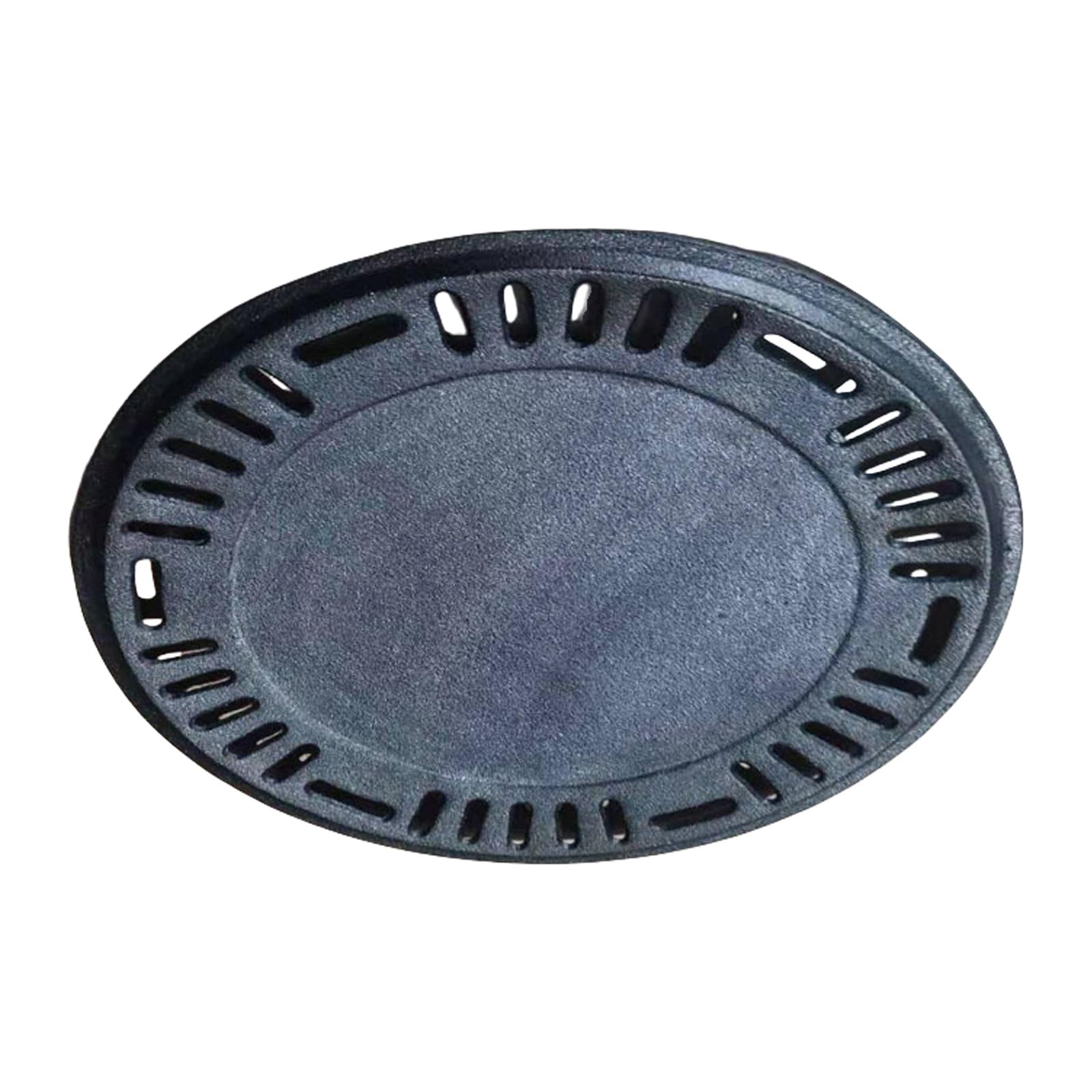 Mekalero Korean Perforated Iron Barbecue Grilling Griddles Plate Round BBQ Roasting Pan Multipurpose Cooking Indoor and Outdoor Outdoor BBQ Grilling Plate