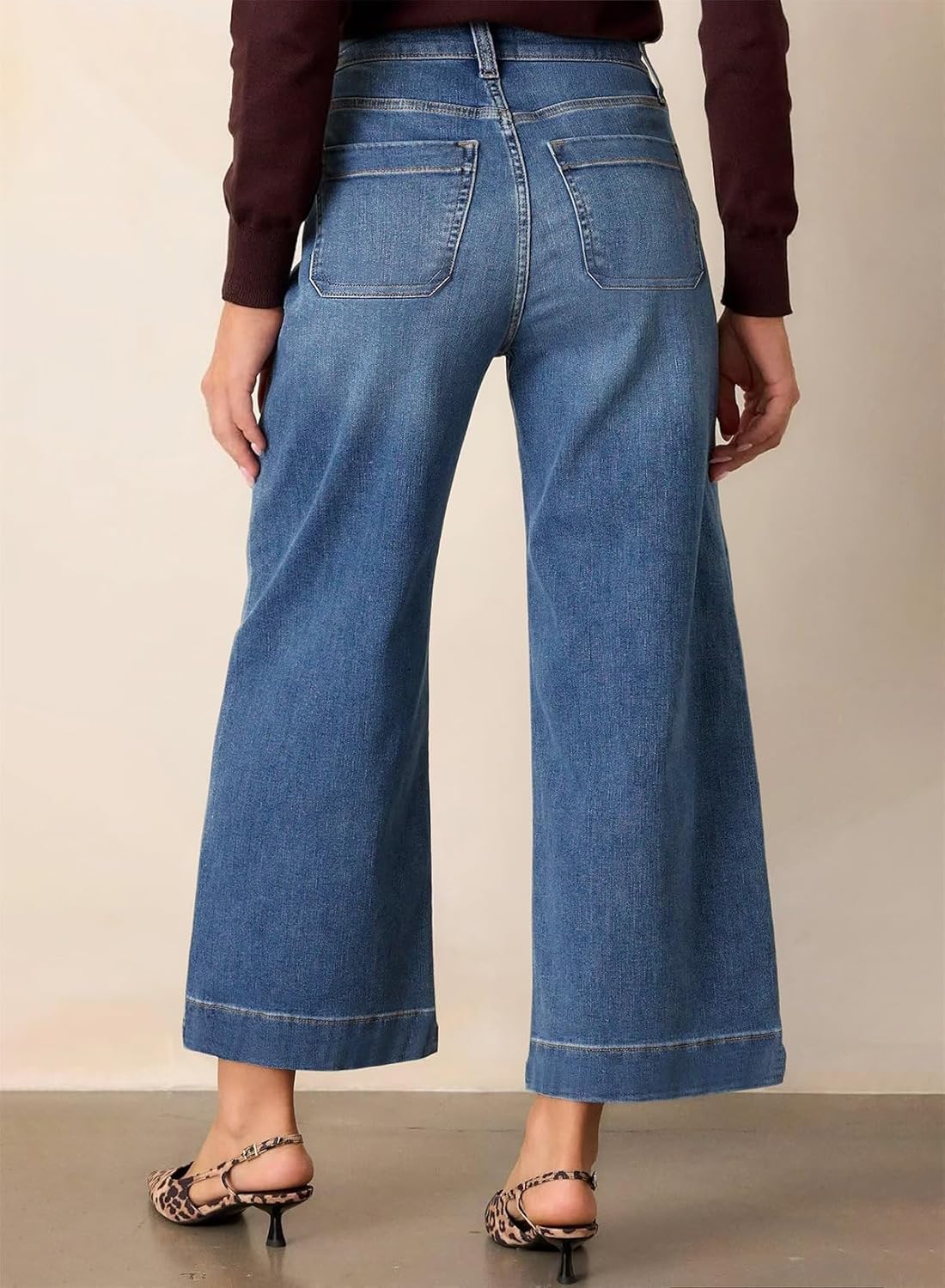 Eytino Plus Size Jeans for Curvy Women High Waisted Wide Leg Stretchy Straight Leg Ankle Denim Pants with Pockets(1X-5X) - Image 2