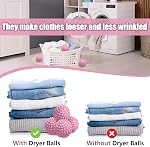 Dryer Balls, Laundry Balls, 6 Pcs Reusable Dryer Ball for Drying Clothes, Washing Clothes and Fluffing Clothes (Pink)