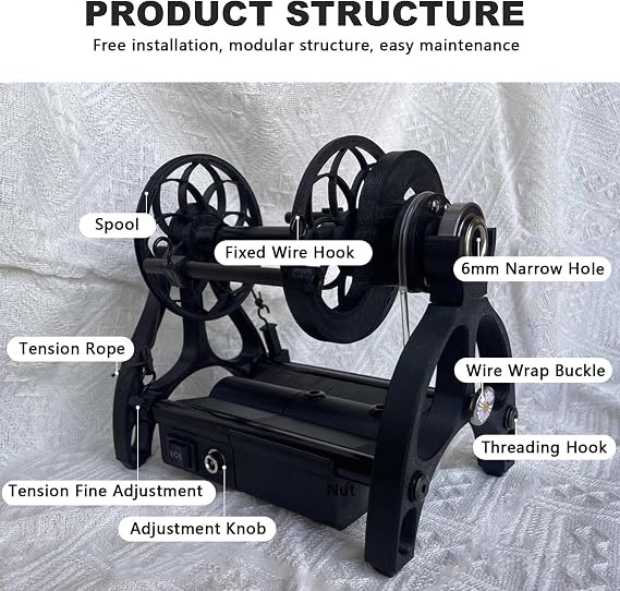 Household Electric Spinning Wheel, Mini Wool Spinning Wheel - Forward/Reverse Switching+Max Speed 800RPM+Capacity 4oz(120G), for Wool Fibre Twisting, 3 Spools,Black