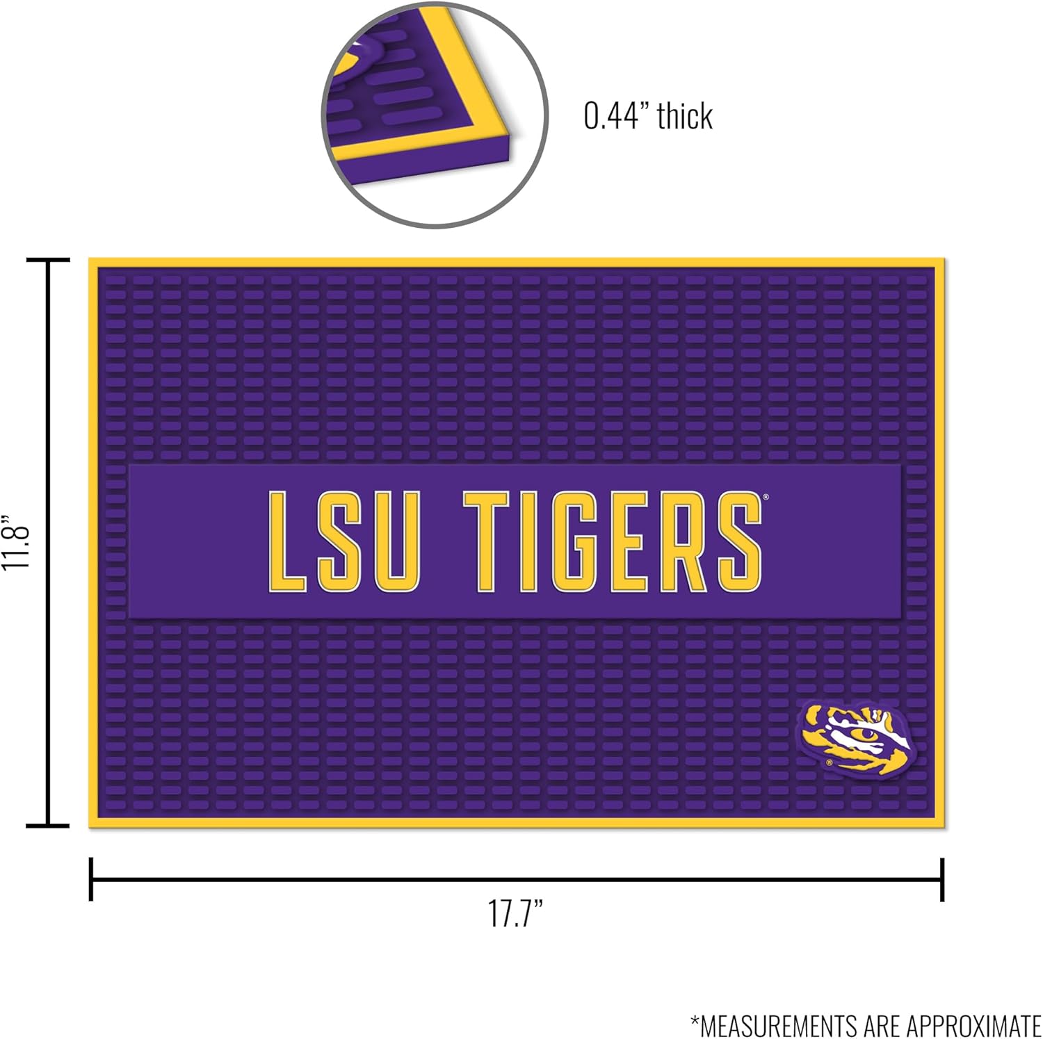 Rico Industries NCAA 12" x 18" PVC Heavy Duty/Thick Home Décor/Kitchen/Bar Mat