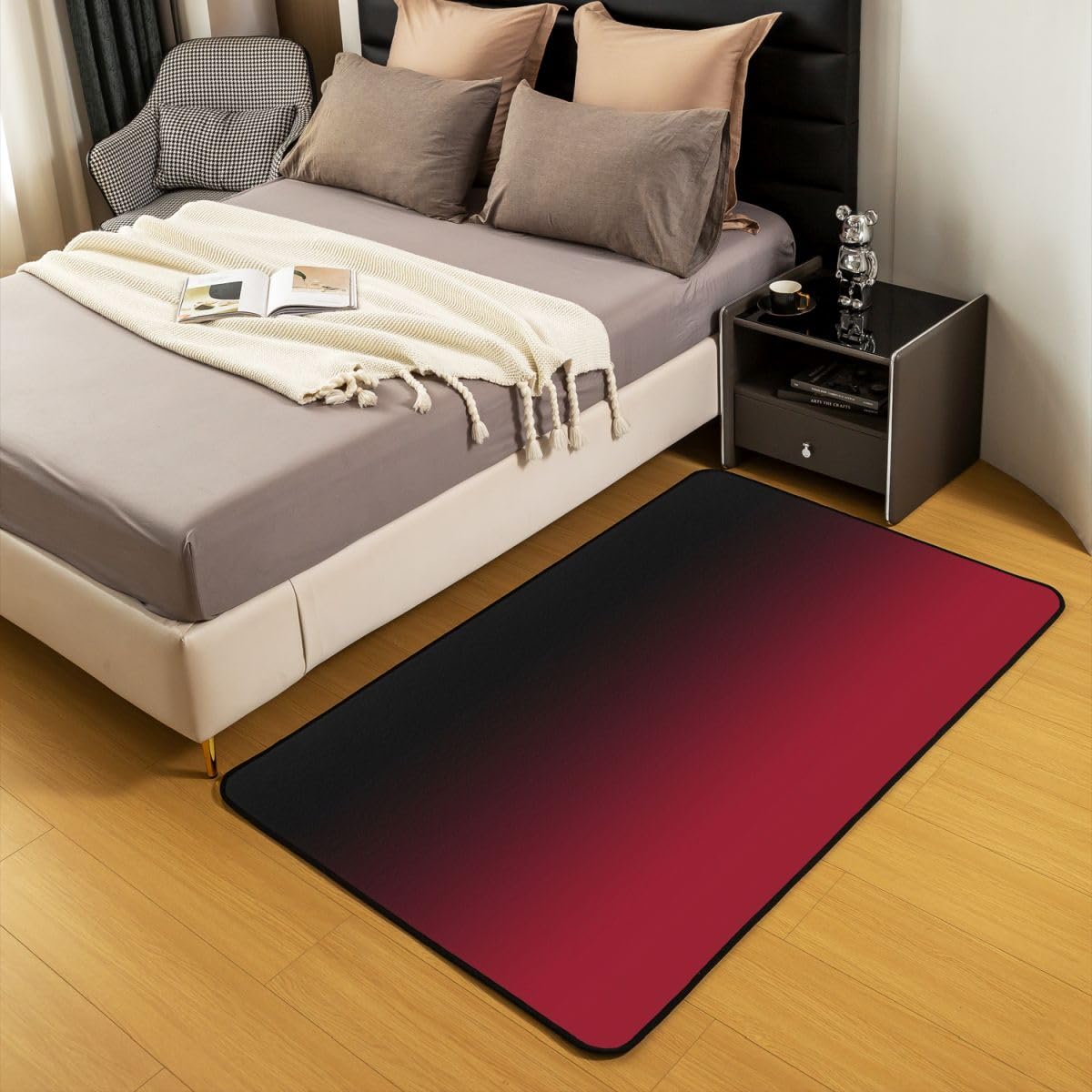 Homewish Czerwone i czarne dywaniki gradientowe 150 x 200 cm
