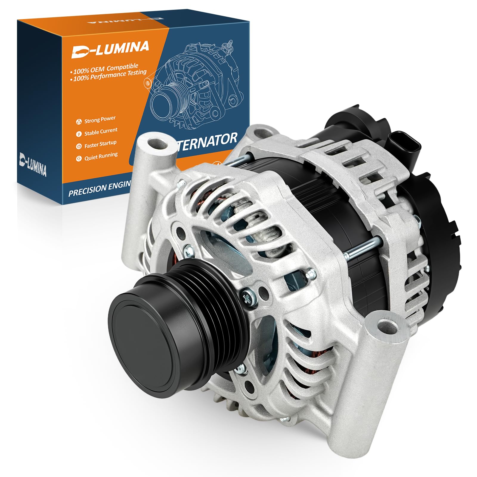 13506528 130A Alternator for Chevrolet Cruze 1.4L Malibu 1.5L | Fits Cruze 2016-2019 and Malibu 2016-2020; 12V 5-Groove Decoupler Pulley, Replaces 44002N 13534118