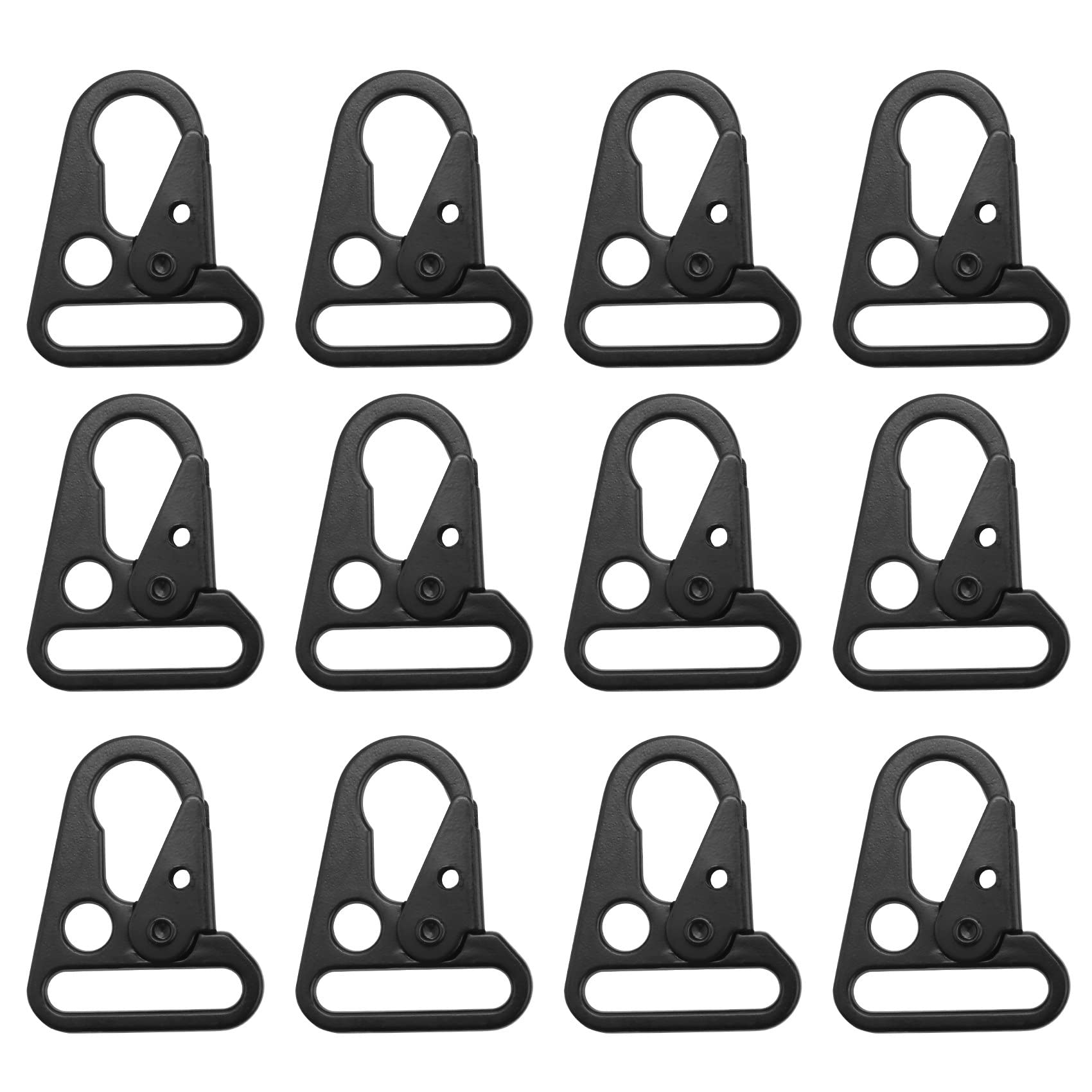 Kueohse 12 Pieces Enlarged Mouth Clip Sling Clasp Olecranon Hook for Keychain Snap Hooks Outdoor Bag Black Color Fits Women or Men Use Your Outdoor Enjoy a Relaxing Trip