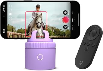 Pivo Equestrian Pod Auto Tracking Phone Holder, Face, Body & Horse Tracker, 360 Rotation, 6 Speed, Stand for Video Recording with Remote Control Purple