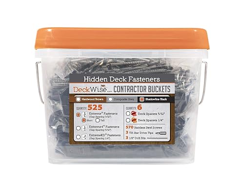 DeckWise (Negro) Ipe Clip Extreme Hidden Deck Fasteners, 332" espaciado, incluye tornillos de acero inoxidable negro #8x2 para cubiertas AD de