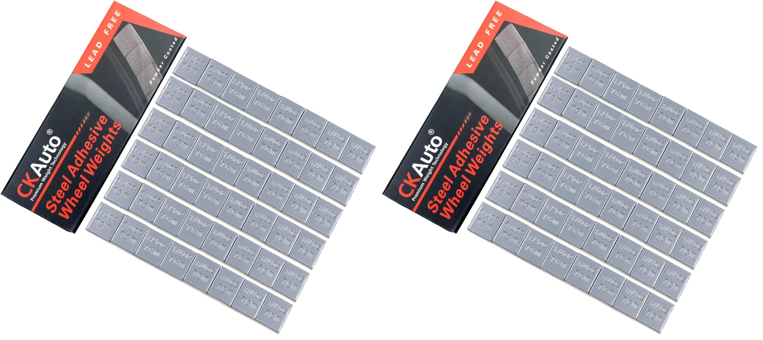 CKAuto 1/4oz, 0.25oz, Grey, Adhesive Stick on Wheel Weights, EasyPeel Type. Cars, Trucks, SUVs, Motorcycles, RC Cars. Low Profile, 12oz/Box, U.S. OEM Quality, (48pcs) (Pack of 2)