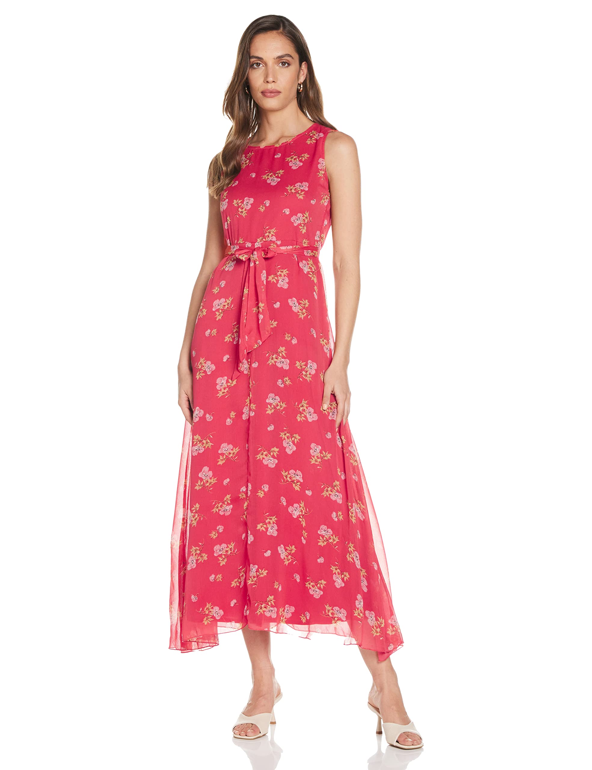 styleville.inPolyester Fit And Flare Casual Dress (Sdrfn501330_Orange_Extra Large)