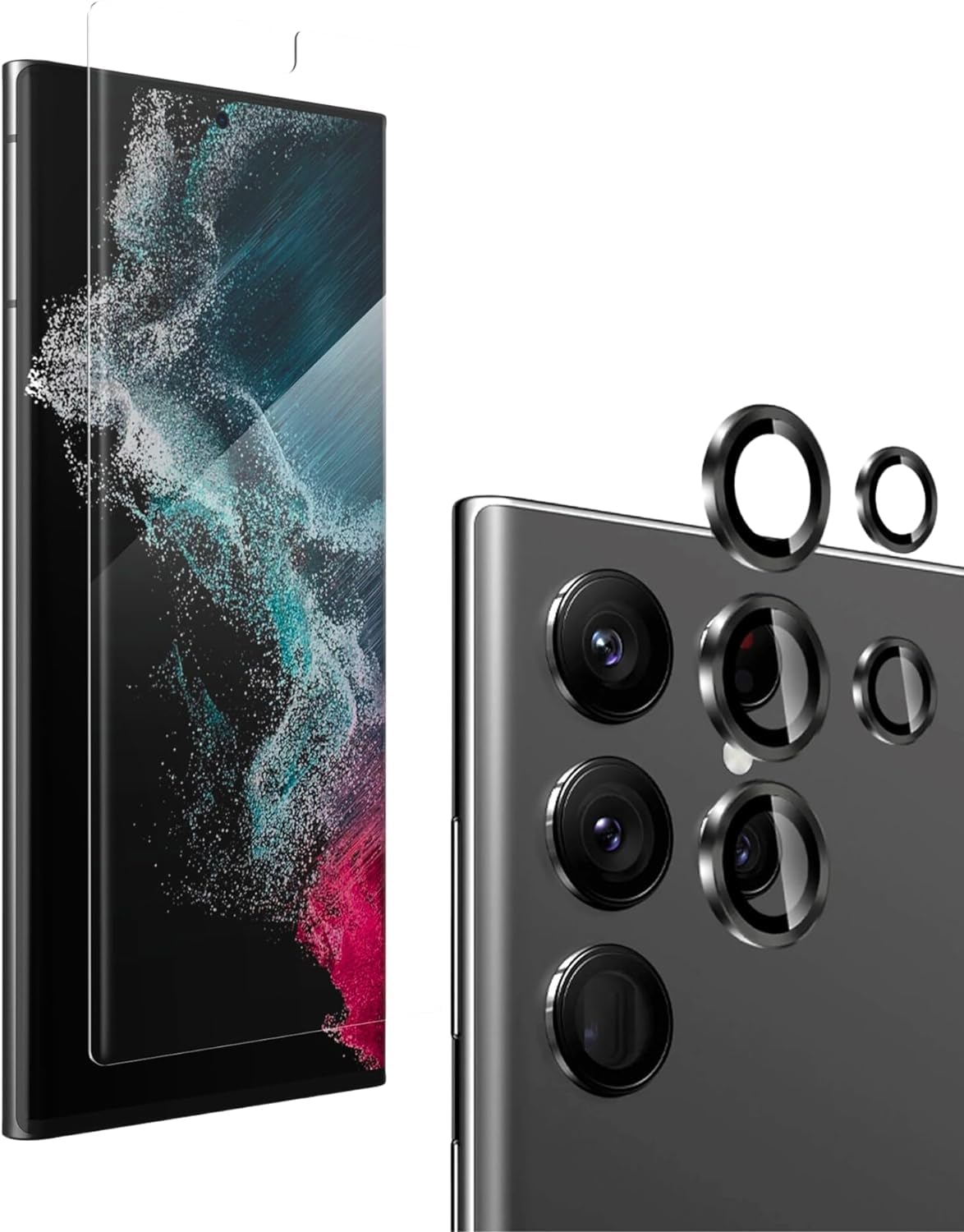 Smart Alien Screen Protector and Camera Protector Compatible with Samsung Galaxy S24 Ultra 5G Works with Fingerprint Scanne and Anti-Bubble Technology…