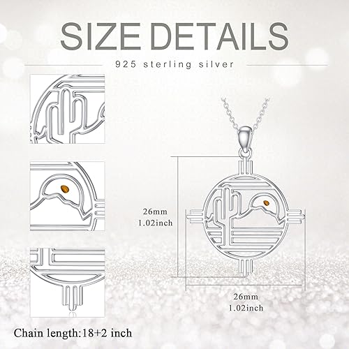 Miniatura 5 de PELOVNY Collar de montaña giratorio, collar de montaña de plata de ley, regalo de joyería para mujeres, excursionistas, campistas, esquiadores