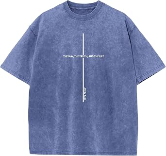 Wrenpies Christian Jesus Shirts for Men God Faith Religious Tshirt Cross Bible Verse Tops Acid Wash Oversized Graphic Tees