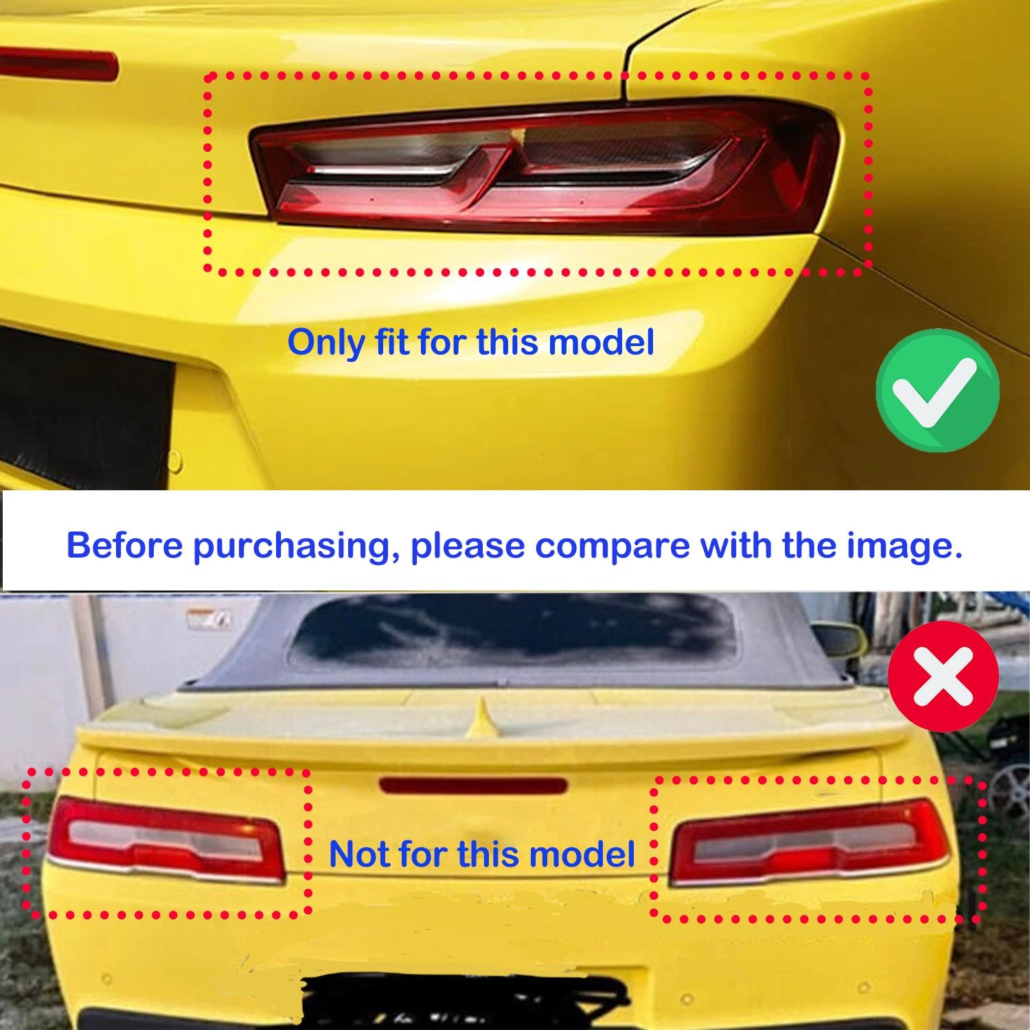 jecar smoked black tail light covers for chevrolet camaro rear light guards trim accessories 2016-2018 camaro ls/lt/rs/zl1/ss