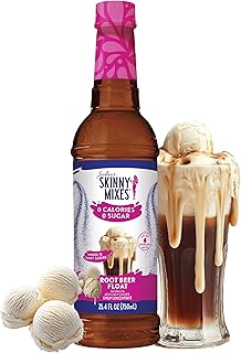 Jordan's Skinny Mixes Sugar Free Syrup, Root Beer Float, Fruit Flavored Water Enhancer, Drink Mix for Iced Tea, Lemonade, Drinks, Low Calorie Water Flavoring, Dairy & Gluten Free, Kosher, 25.4 Fl Oz