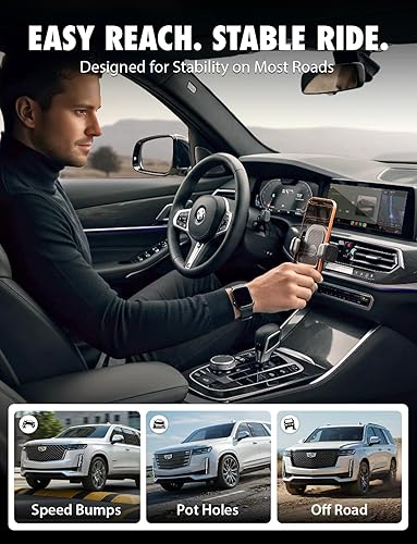 Miniatura 5 de Bracketron TripGrip PRO - Soporte para teléfono de automóvil, soporte para teléfono para tu automóvil con expansión de un solo botón para