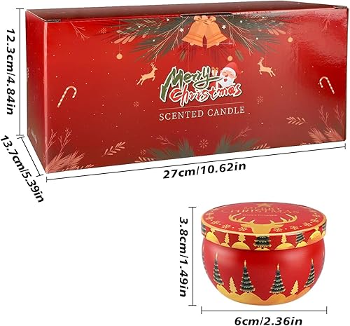 Miniatura 7 de WPONSZU 16 velas perfumadas de regalo, velas en tarro de cera de soja natural, juego de velas de lata portátiles pequeñas para mamá, mujeres,