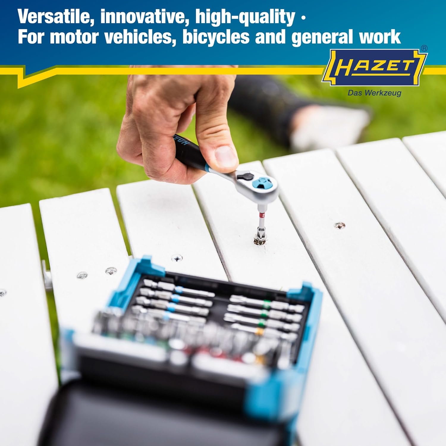 HAZET Smartcase Socket Set 2200SC-2 I 50-Piece Tool Socket Set, Drive: Hexagon and Square 6.3 Mm (1/4 Inch), Mobile Tool Case