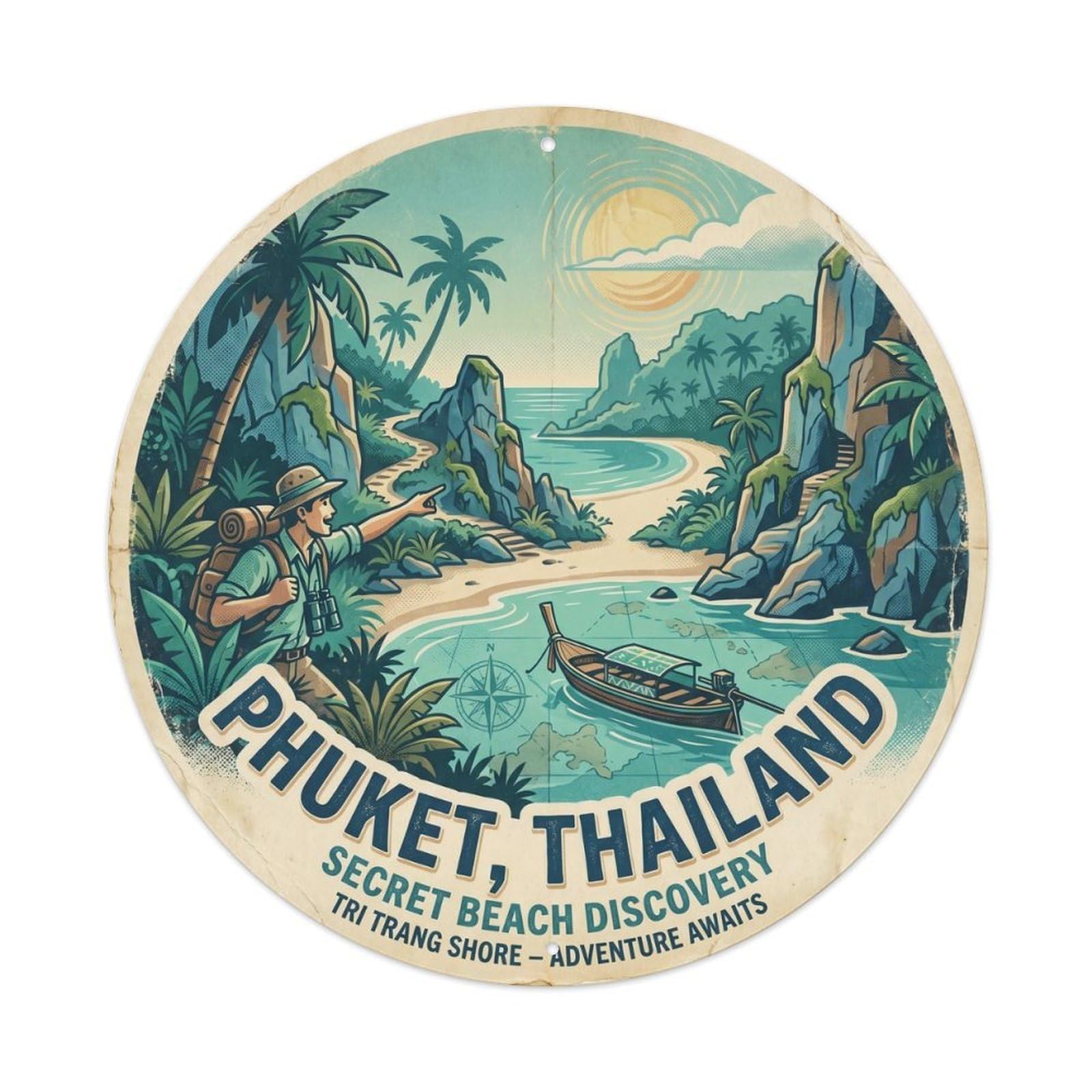 Phuket Tri Trang Beach Island Shore Surf Coast Metal Tin Sign