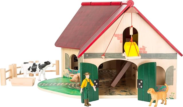 Foto 5 de 8 de small foot company- Granja Woodfriends Hecha de Madera certificada FSC 100%, con Techo abatible Juguetes