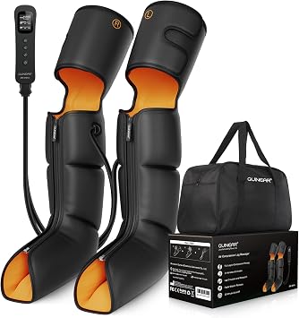 QUINEAR Leg Massager with Compression, 3-in-1 Foot Calf & Thigh Massager and Compression Therapy with Timer, Leg Massage Boots for Athletes