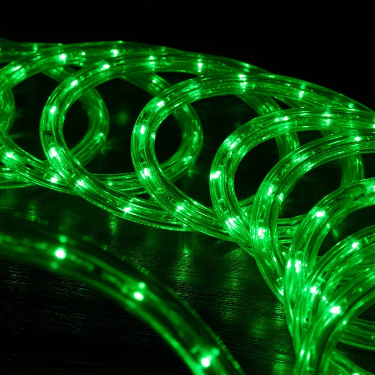 WYZworks 108LEDs, 10ft Green LED Rope Light, Connectable Outdoor Permanent Waterproof Accent Exterior Lighting, PVC Case, ETL Certified, for Holiday, Backyard Patio, Home Garden, Decorative