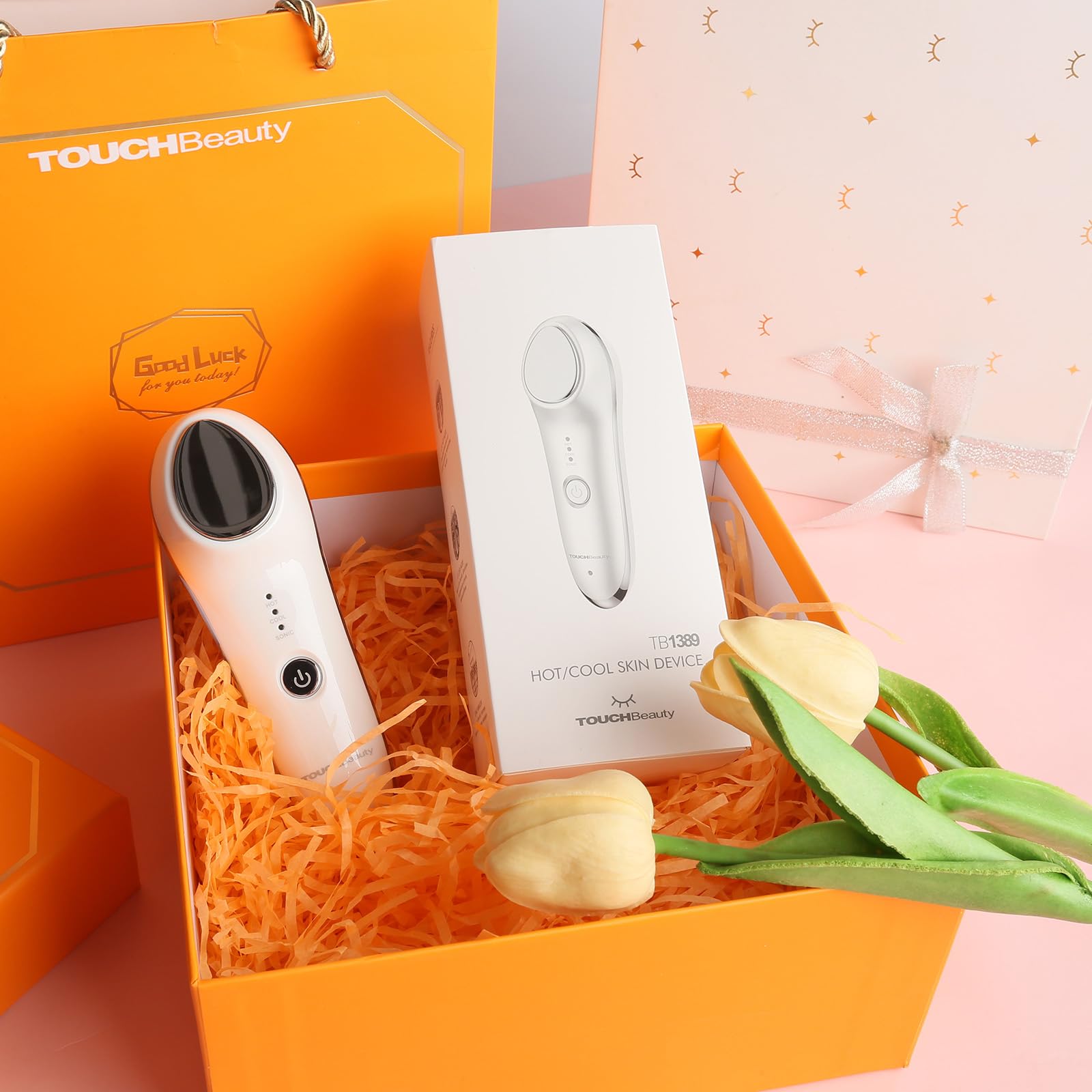 TOUCHBeaty urządzenie do masażu twarzy na gorąco i zimno z wibracją
