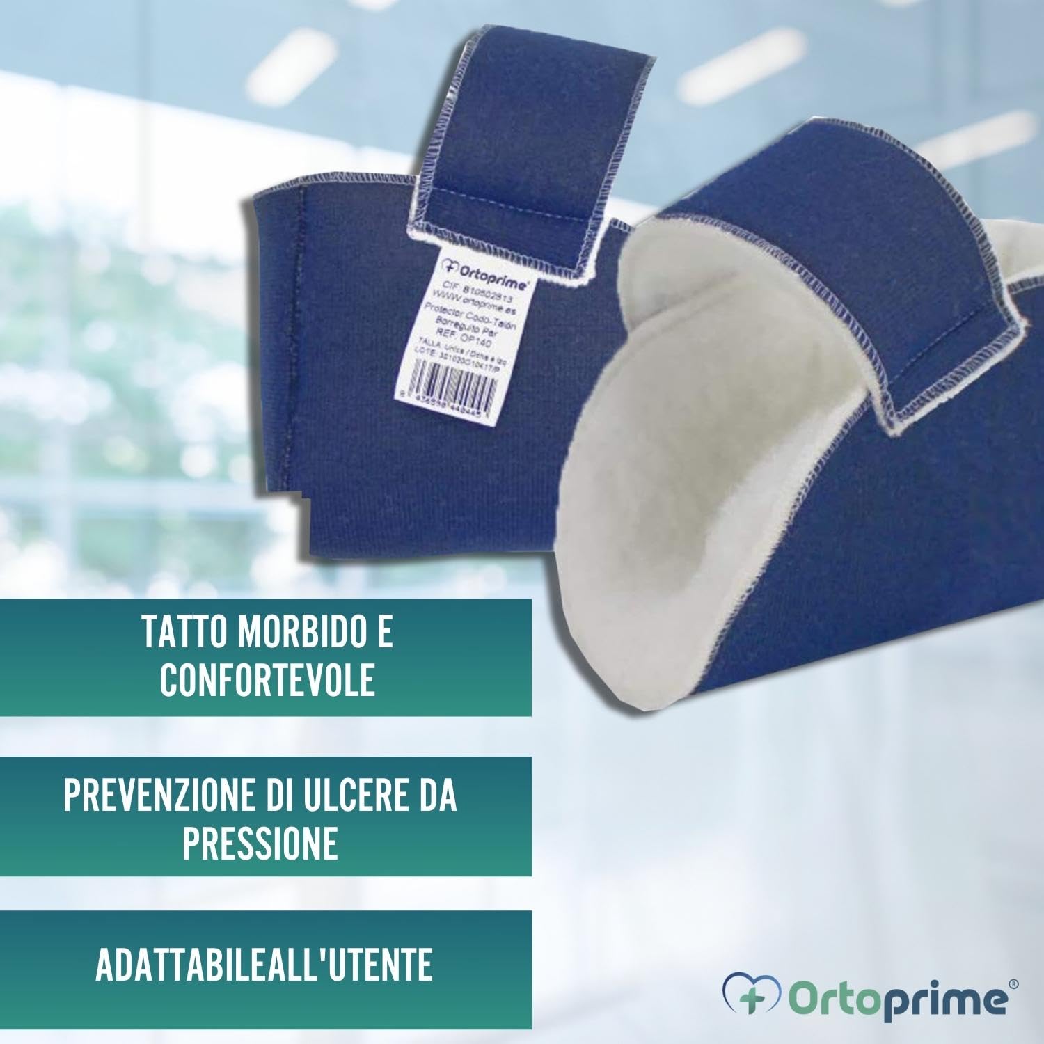 OrtoPrime Talloniere Antidecubito Blu 1 Paio - Talloniera Ortopedica - Talloniera Antidecubito per Piaghe da Decubito - Talloniere Antidecubito Universali - Proteggi Talloni per Sedia a Rotelle