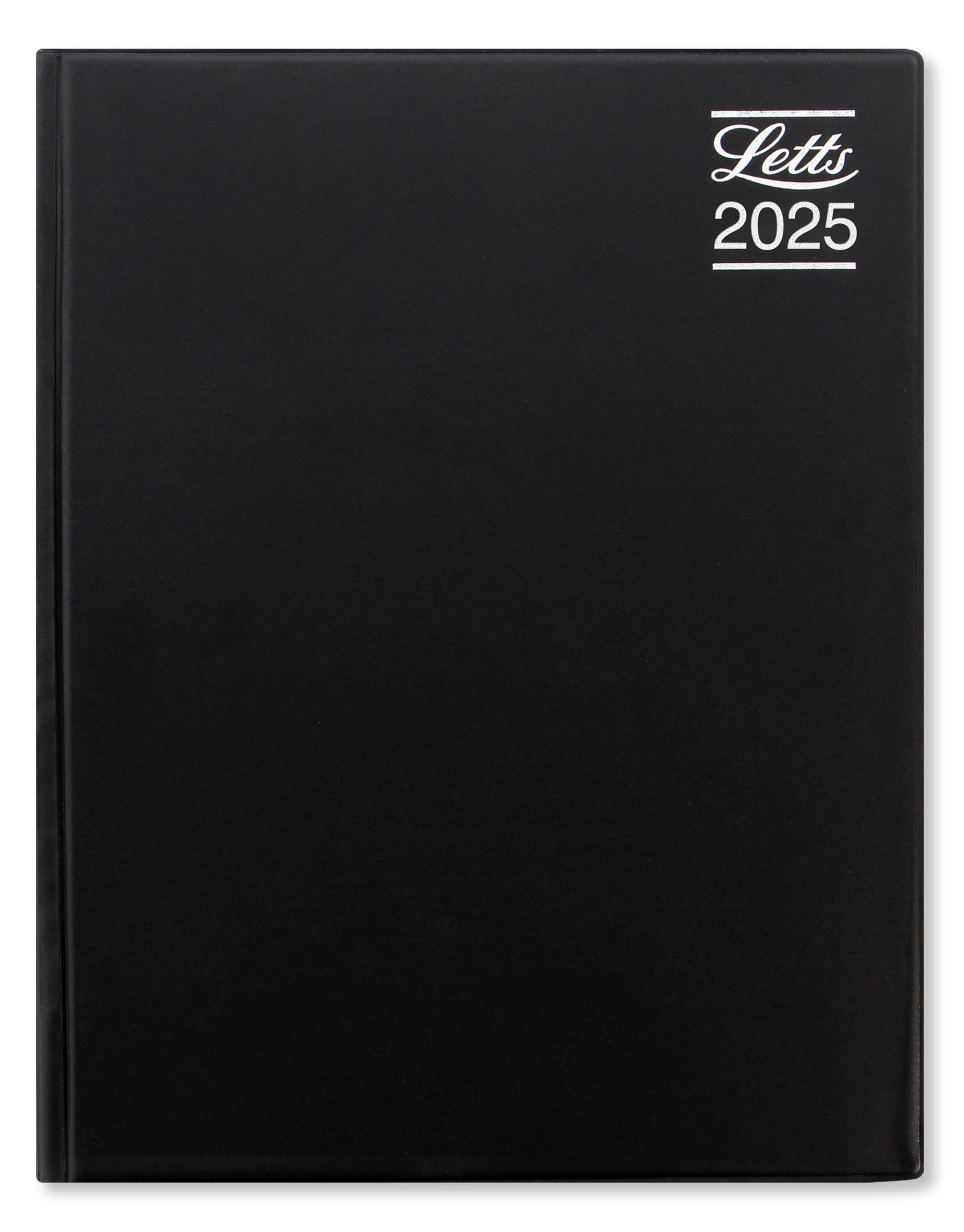 LETTSof London Rhino A4 day to a page with appointments 2025 diary - black
