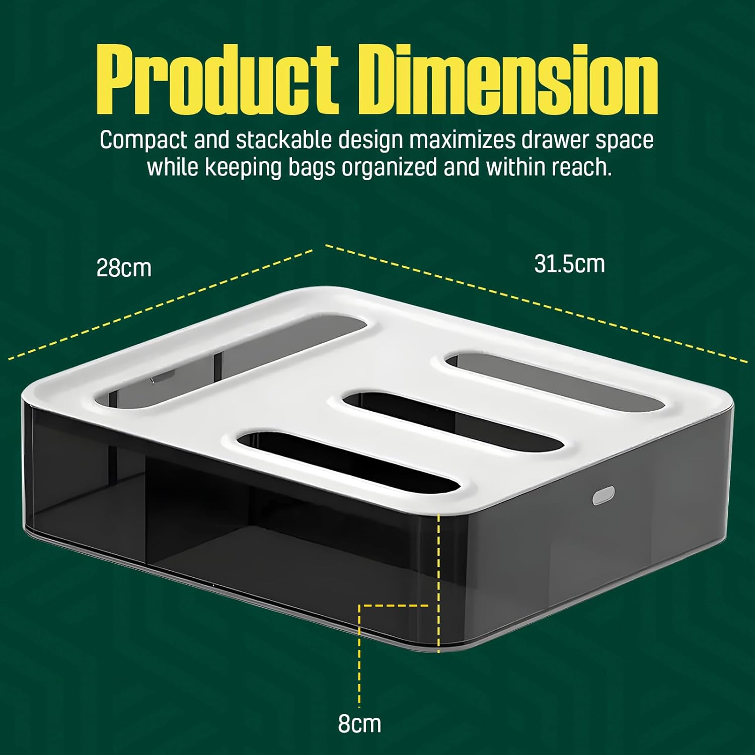 HIMUS Food Storage Bag Organizer - 4 in 1 Plastic Baggie Organizer for Drawer | Compatible with Sandwich, Snack, Gallon, Quart & Slider | Plastic Bag Organizers Kitchen Storage| Wall & Drawer Mount - Image 2