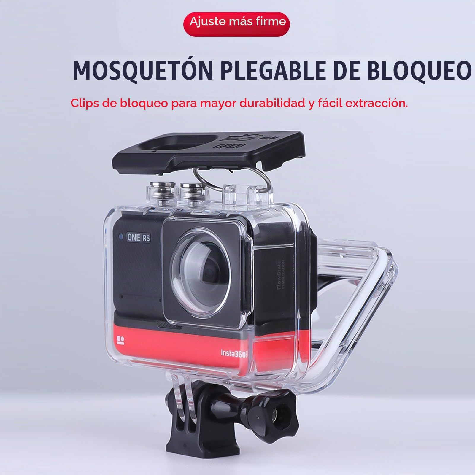 Funda de Buceo para Insta360 One RS, Carcasa Protectora Impermeable, Resistente Al Agua hasta 30 M de Profundidad, para Buceo, Surf, Esnórquel