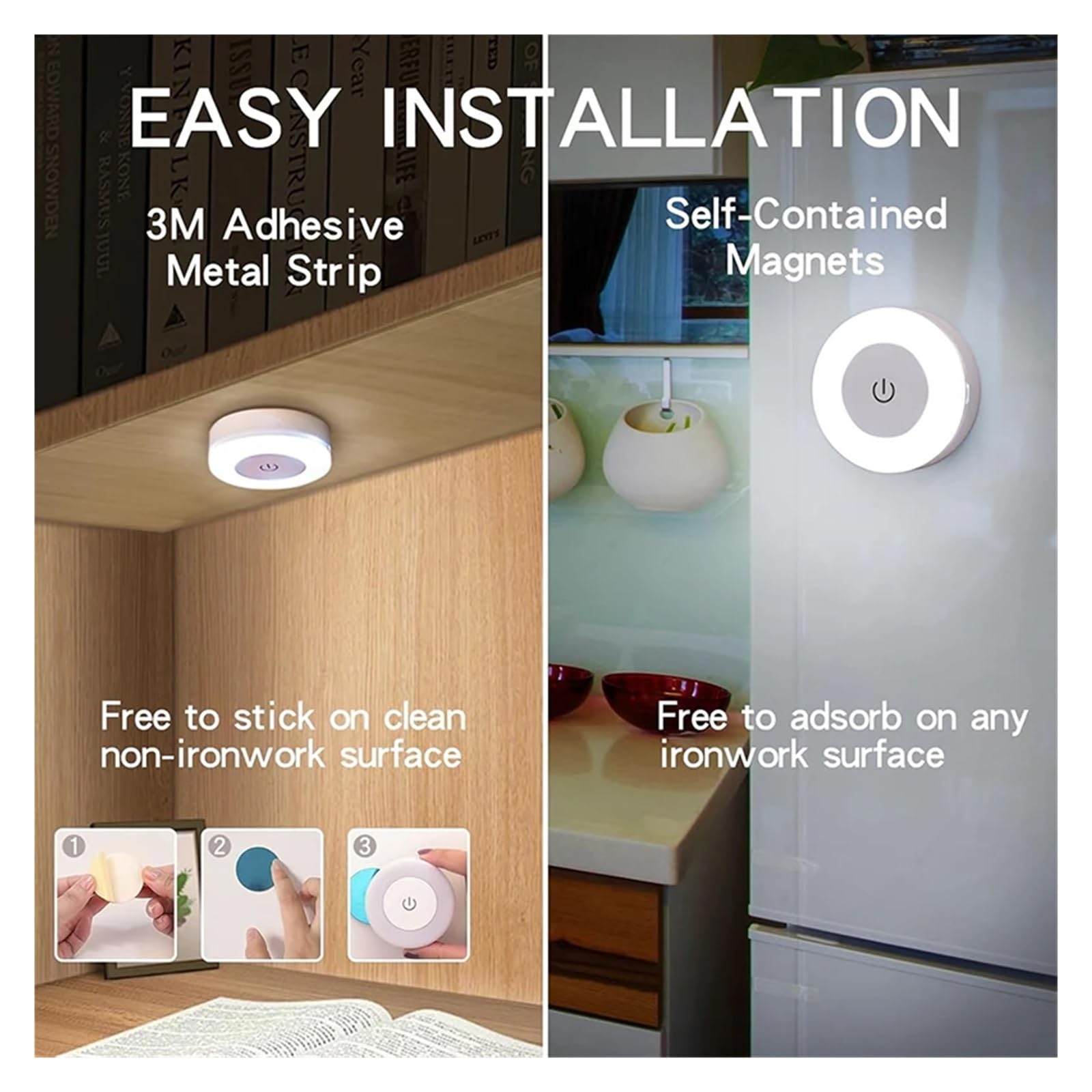 Adatto per luce notturna a LED per bambini, ricaricabile tramite USB, wireless, dimmerabile, portatile, per uso sul comodino (4 pezzi)