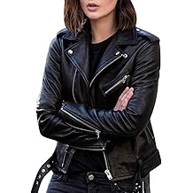 Faux Leather Jacket for Women, Vegan Jackets Moto Biker Motocycle Coat
