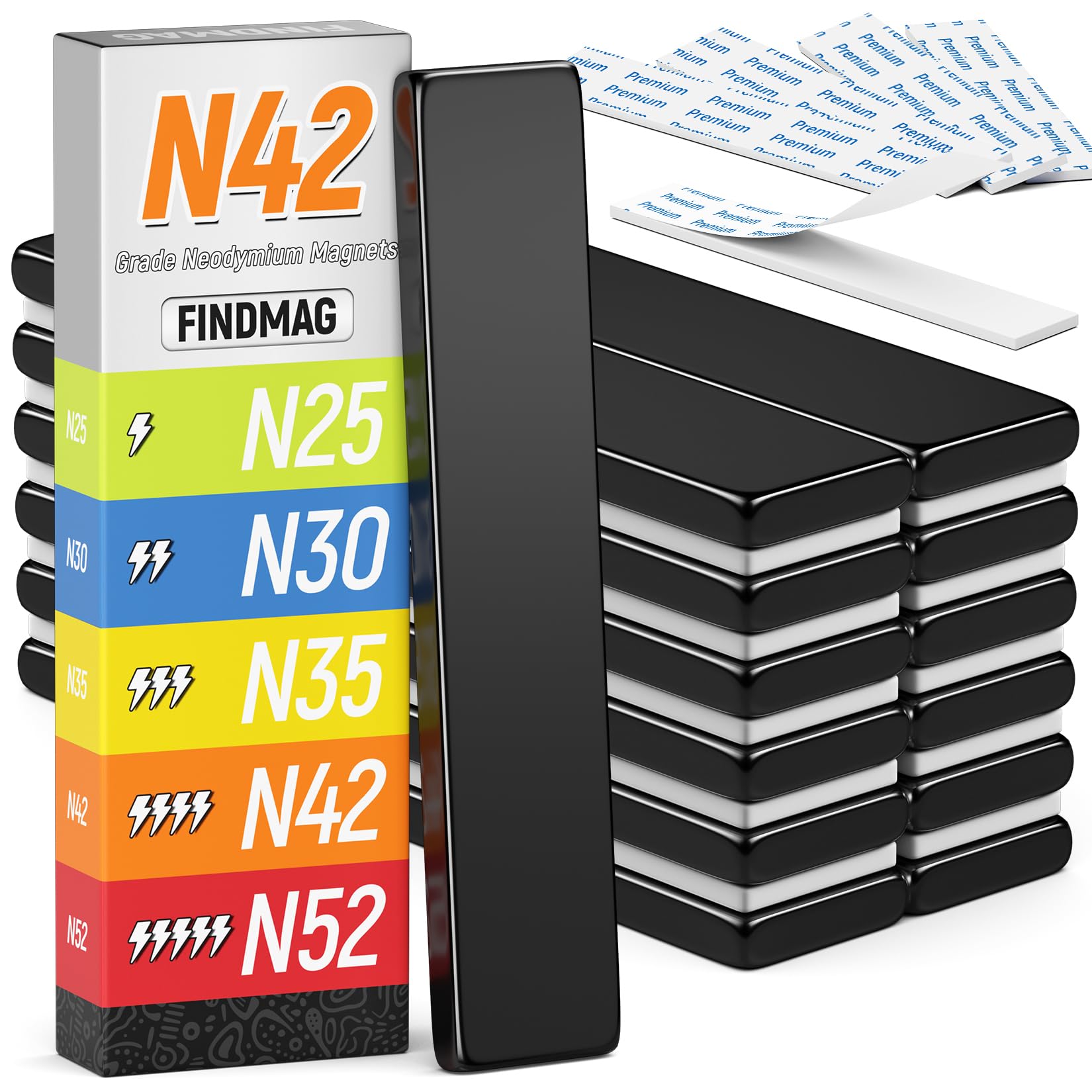 FINDMAG 12 Pack Bar Magnets, Rare Earth Magnets, Silver, 2.36x0.39x0.12in — Amazon image 10