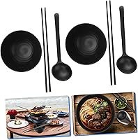 Vista 4 de DOITOOL Juego de cuencos japoneses pequeños de melamina para ramen, tazones de sopa asiáticos japoneses con cucharas, palillos para fideos, fideos
