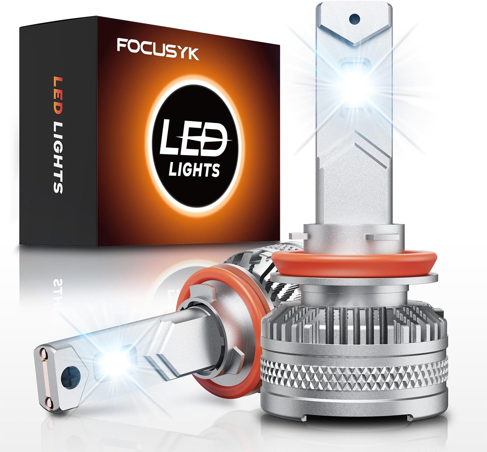 H11 LED Bulbs, 36000 Lumens 1000% Super Bright 180W Bulbs with Cooling Fan, 6000K Cool White IP68 Waterproof, Upgrade Decoder Fit 99.9% Vehicles, Pack of 2