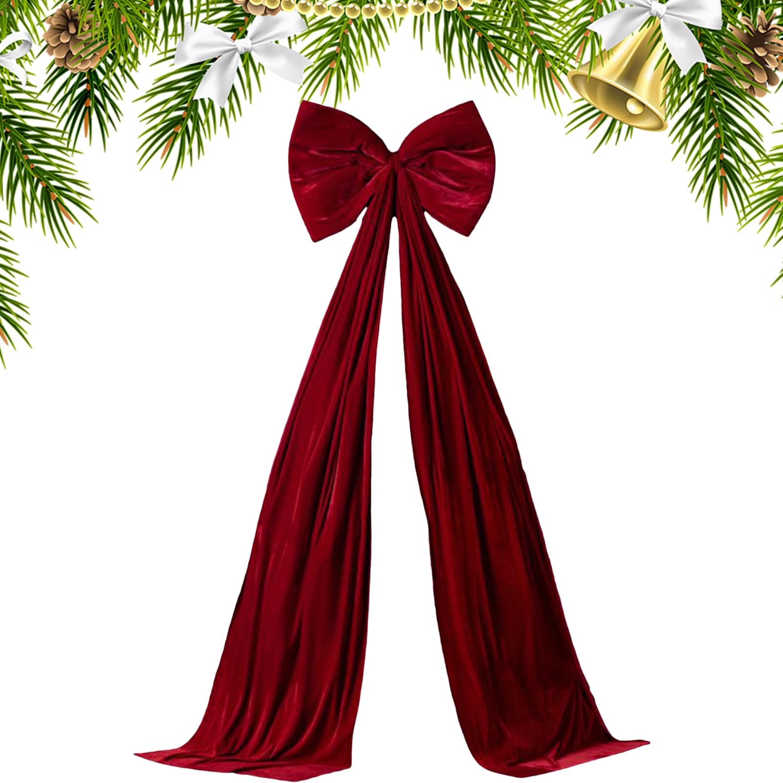 Grandi Fiocchi di Velluto per Albero di Natale 51 x 180 cm Gigante