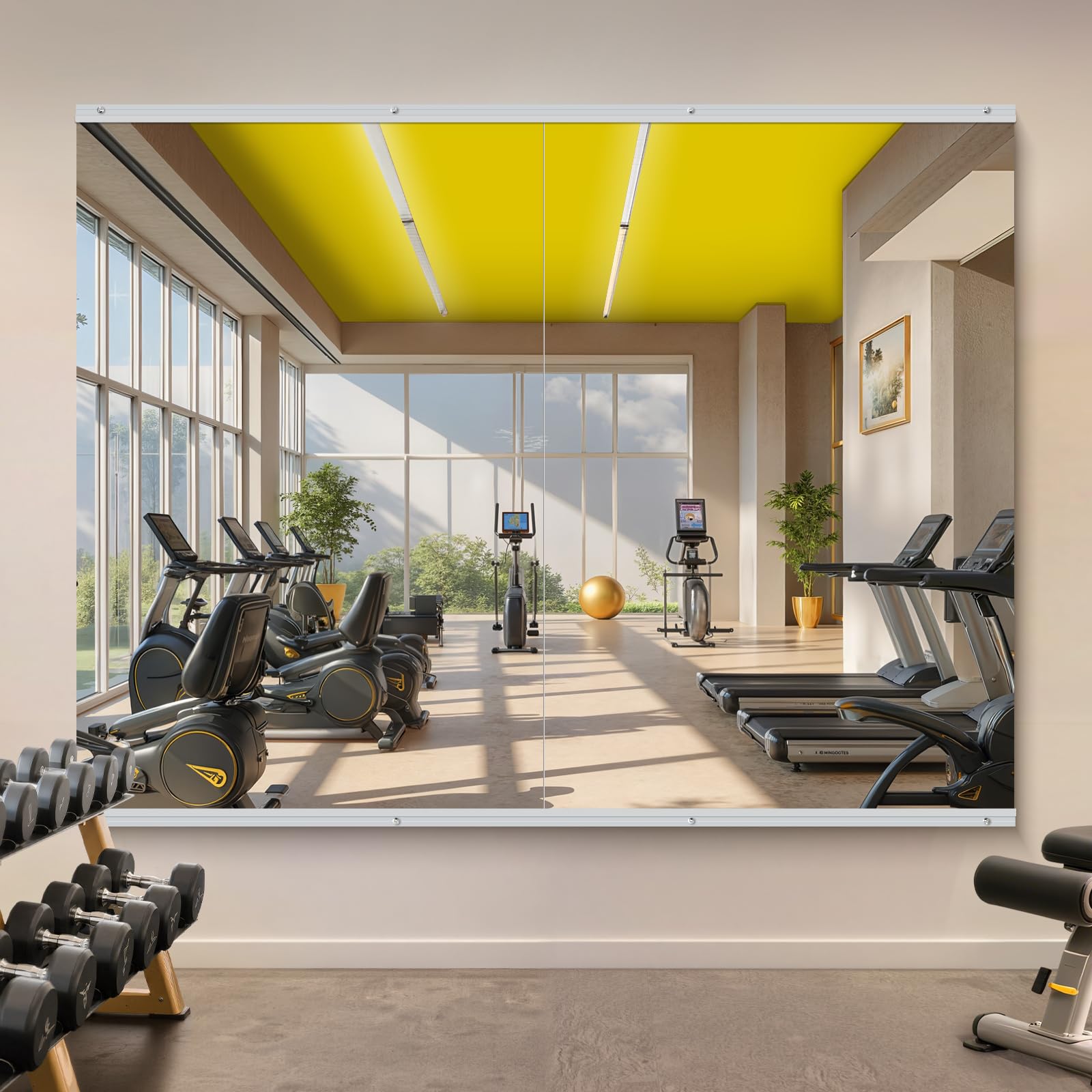 Photo 1 of InfiniGlass Home Gym Mirror Wall Mounted,60x40 Inch,2PCS Full Length Mirror