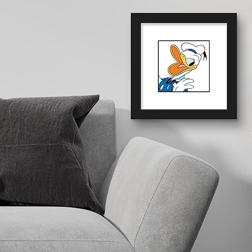 Miniatura 3 de Trends International Gallery Pops Disney Mickey and Friends - Arte de pared de Donald Duck Expressions Laughing, versión enmarcada negra, 12 x 12
