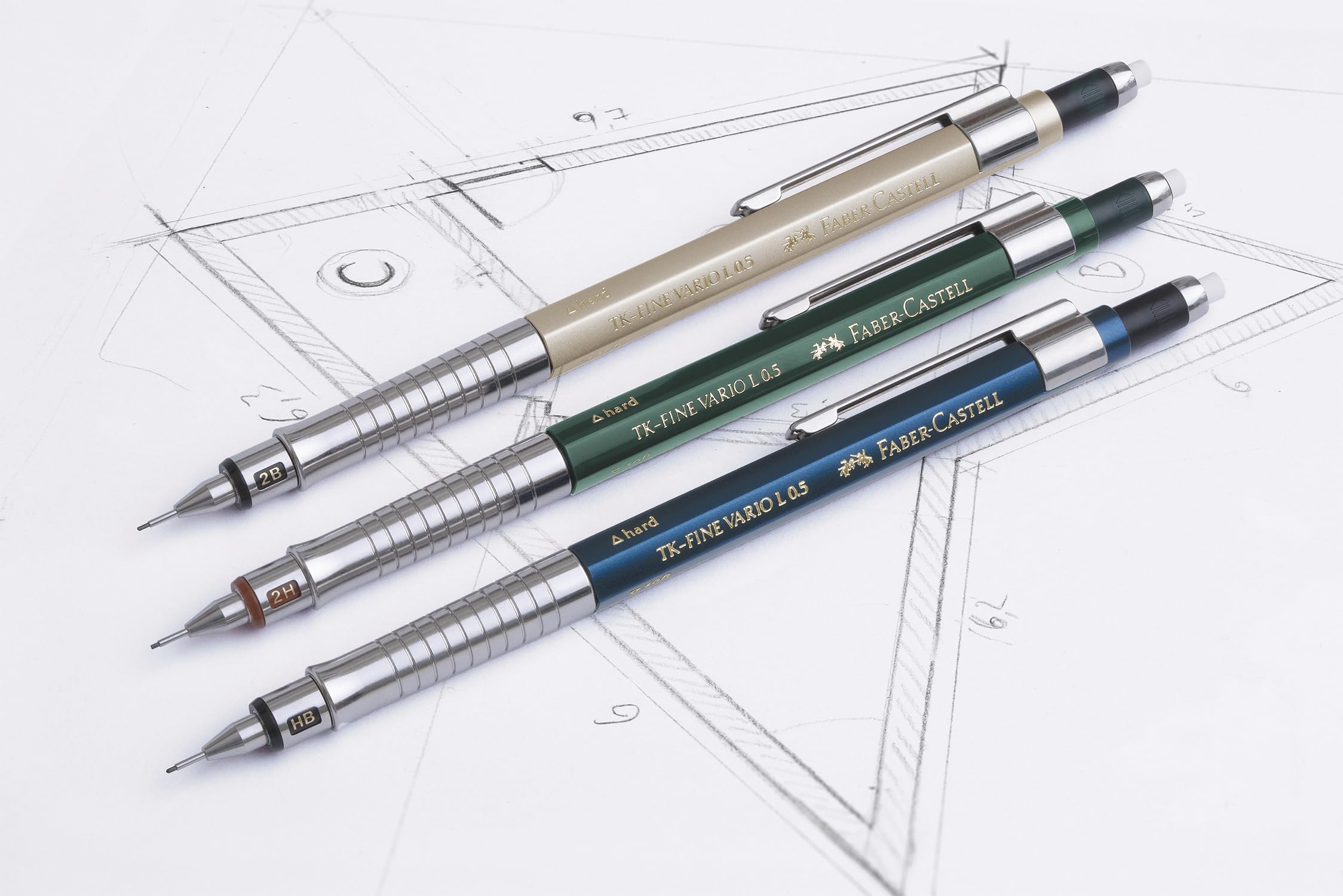 Faber-Castell TK-Fine Vario L 0,7 mm Druckbleistift-Set, Champagne Gold