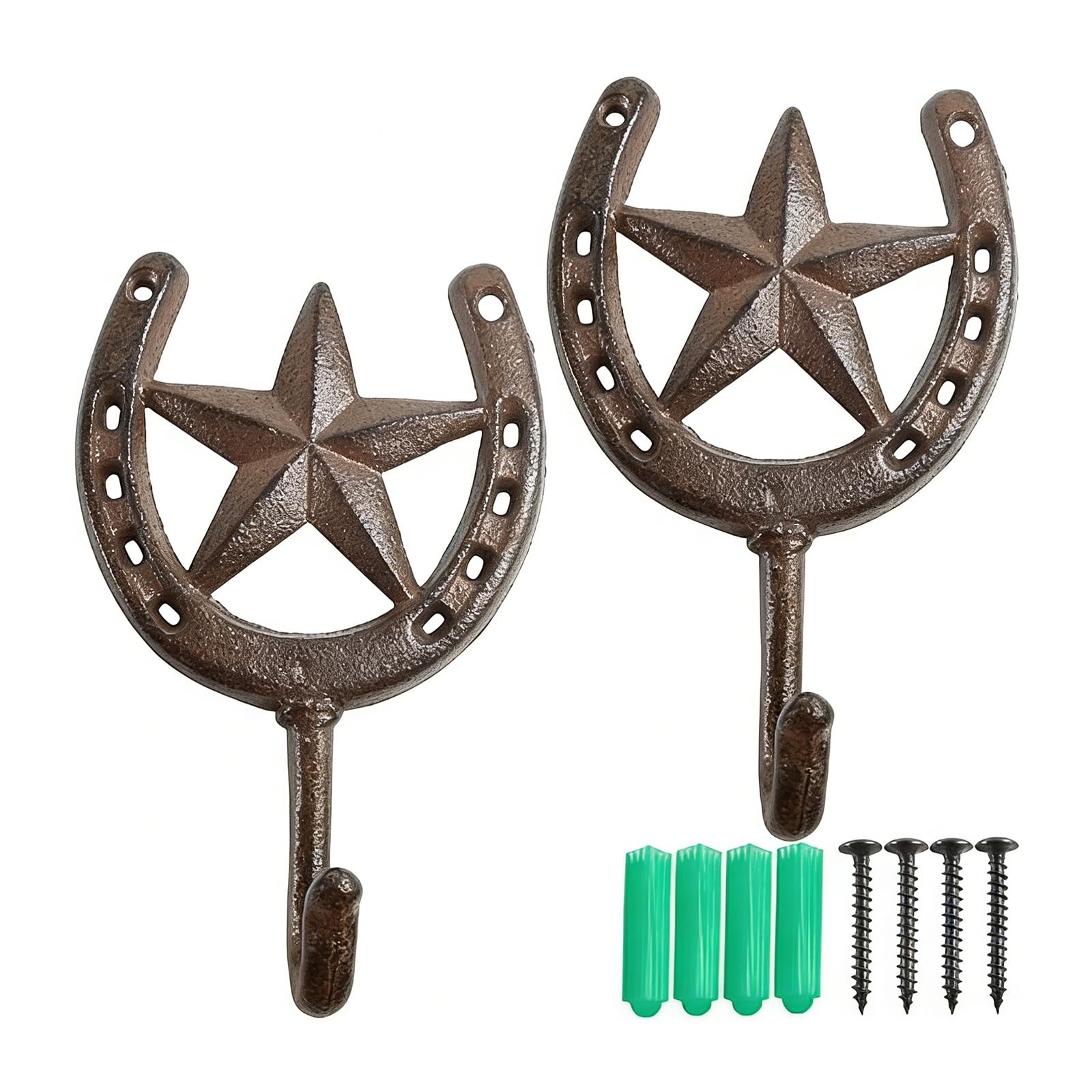 ZEPFJHE West Styles Metal Star Wall Hook for Keys Hats and Decors Sturdy Iron Materials Rusts Resistant Strong Hanger Strong Hanger