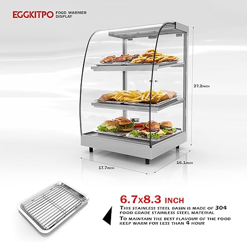 Miniatura 5 de EGGKITPO Freidora eléctrica de encimera de 12L con cesta y EGGKITPO 3 niveles calentador de alimentos eléctricos comerciales