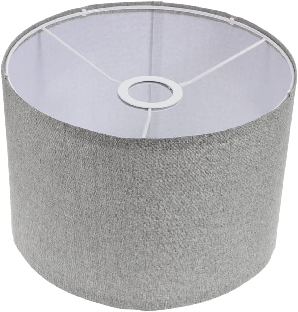 Homoyoyo Linen Lampshade Rattan Nightstand Set of 2 Rustic