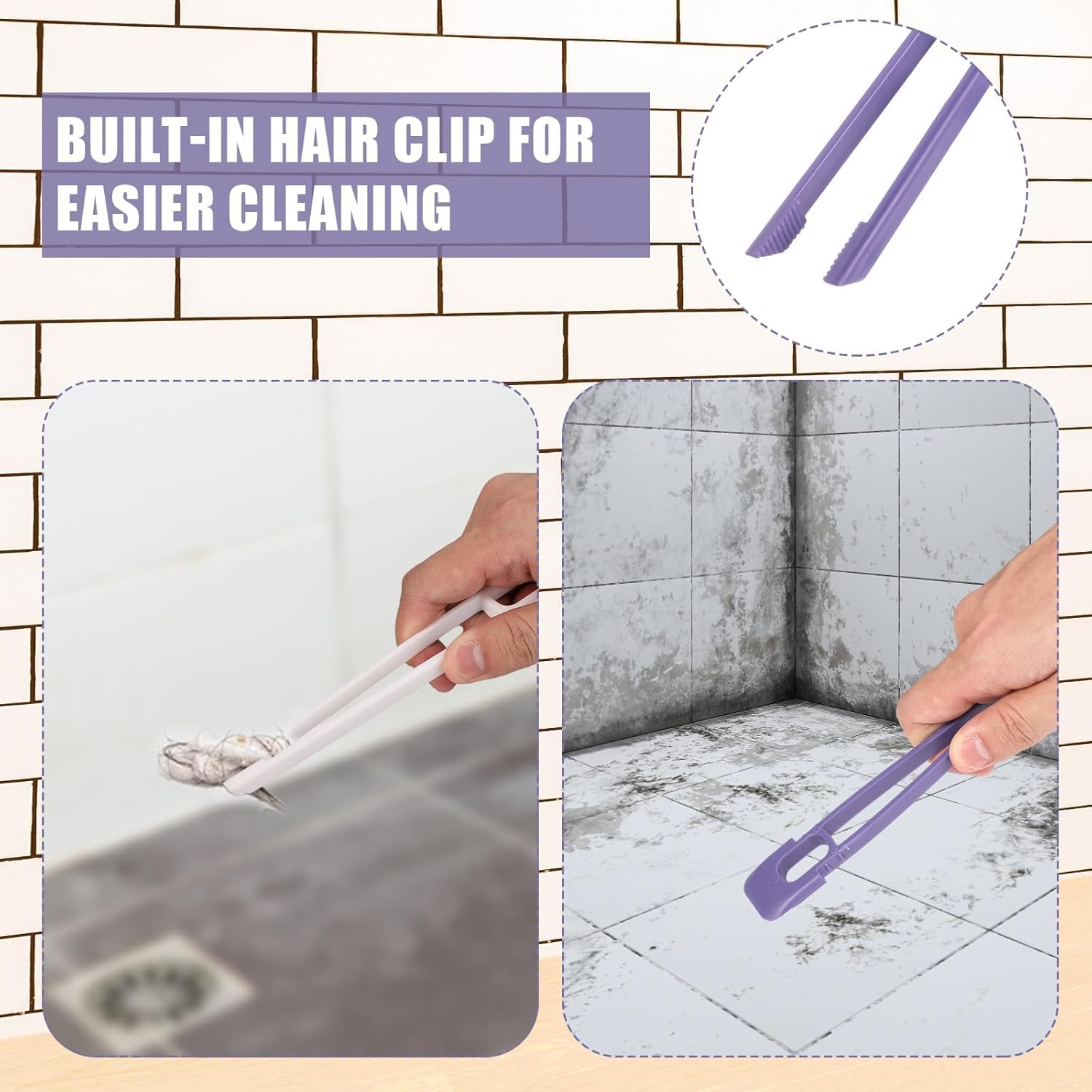 A Multifunctional Rotating Gap Cleaning Brush, 360-degree Rotating Hard Bristle Brush, Suitable for Cleaning Corners, Doors and Windows, bathrooms, Kitchens, and Tiled Floors.