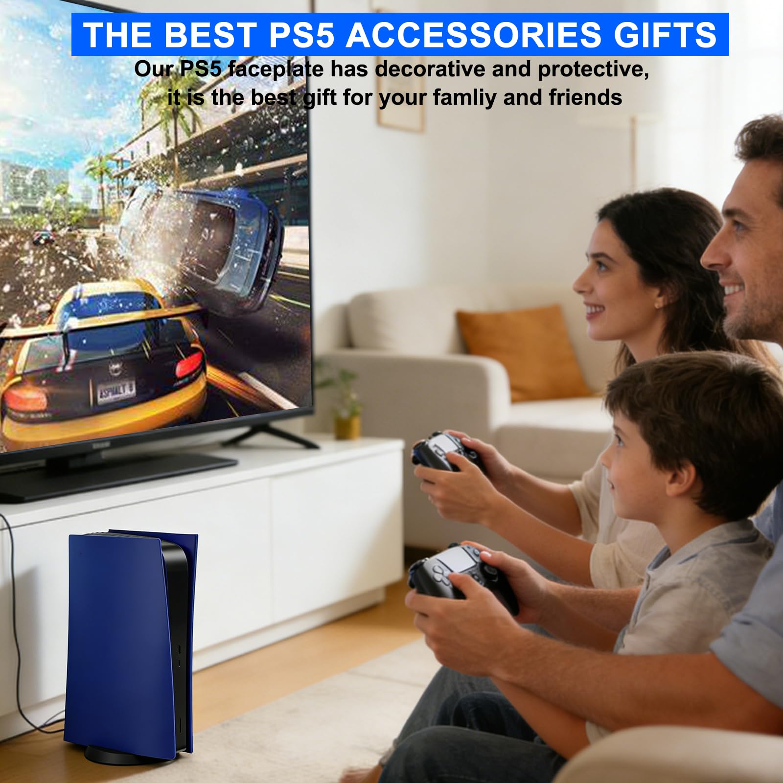 ArVin - Cover di ricambio per PS5, per console PS5, ABS antigraffio, antipolvere, accessori per Playstation 5, console di gioco digitale edizione digitale (blu)