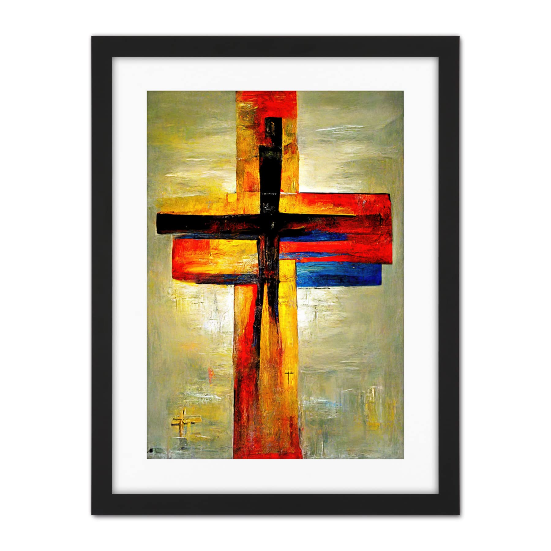 Doppelganger33 LTD Christian Modern Crucifixion Cross Jesus Artwork Framed Wall Art Print 18X24 Inch