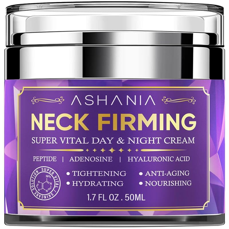Creme para Pescoço e Colo Ashania com Ácido Hialurônico, Peptídeos e Adenosina, 50 mL
