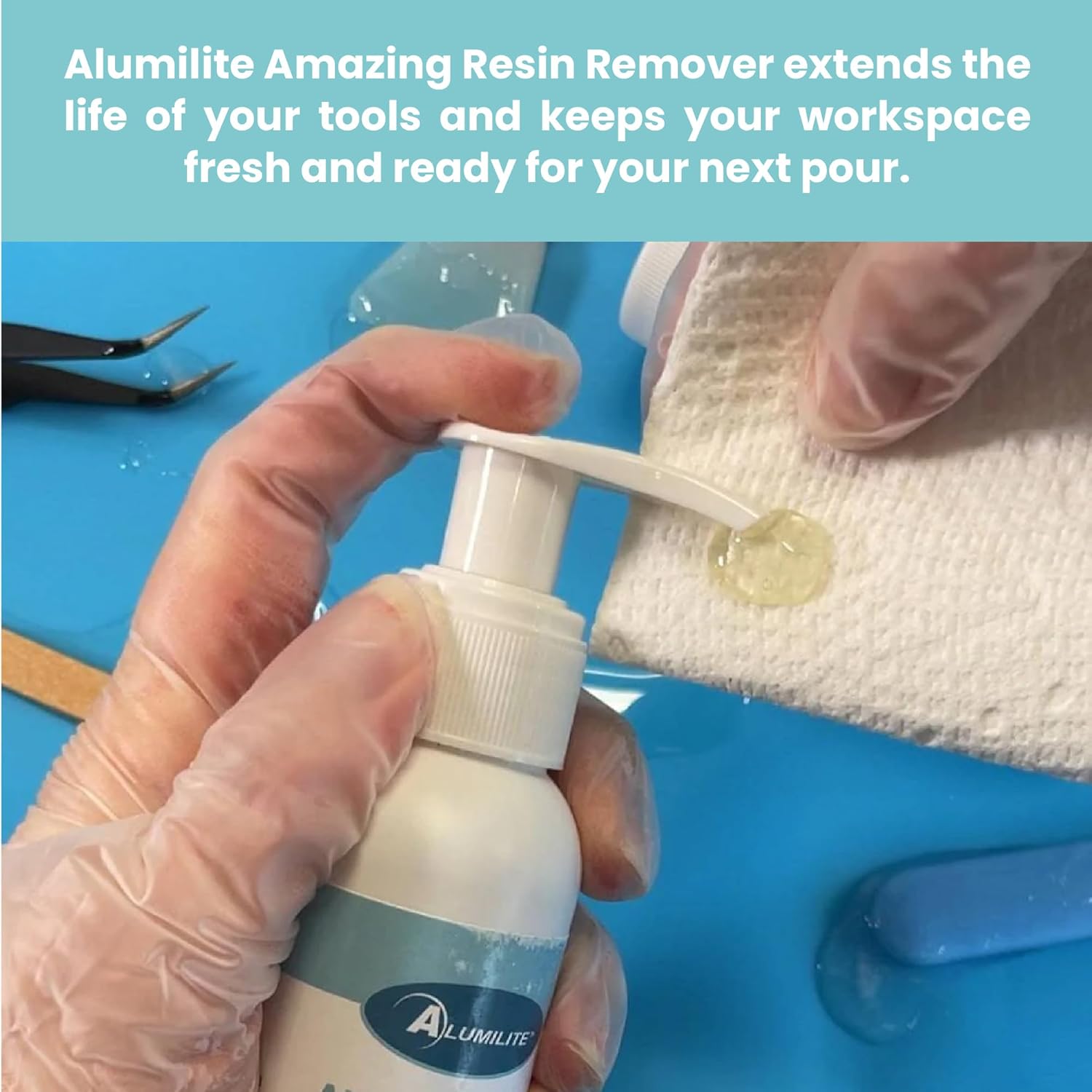 Alumilite Amazing Eco-Friendly Resin Remover 12 Oz, Easily Removes Uncured Epoxy Resin, Ideal for Making Heart Casting, Surface Cleaning, Tools, and Bottles