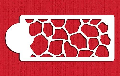 Miniatura 2 de Designer Stencils Plantilla de pastel lateral de piel de jirafa, 4 pulgadas, beigesemitransparente