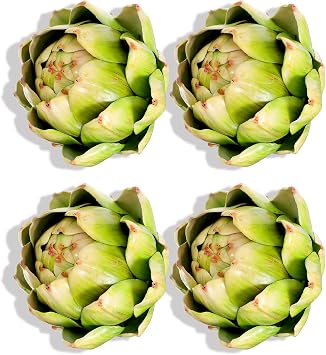 4 Pcs Large Green Faux Artichokes for Decoration Bowl Fillers